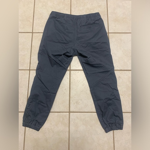 Mens Small Gap Twill Weave Cotton Chino Joggers Pants Light Grey-Blue - Picture 2 of 2